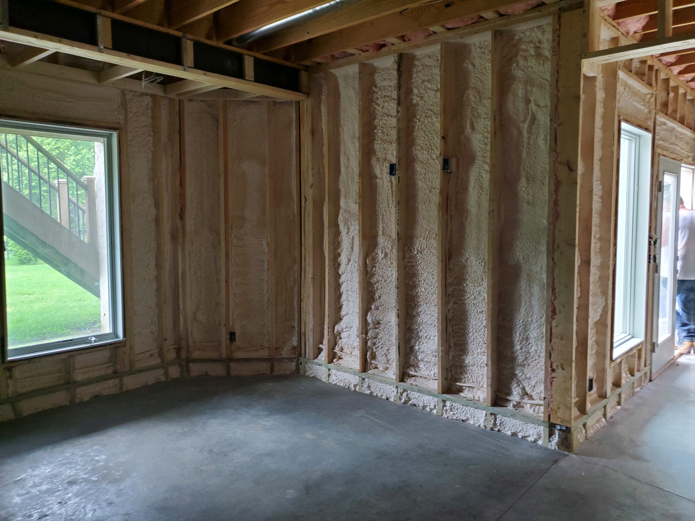 Closed-cell spray foam basement and rim joist Michigan